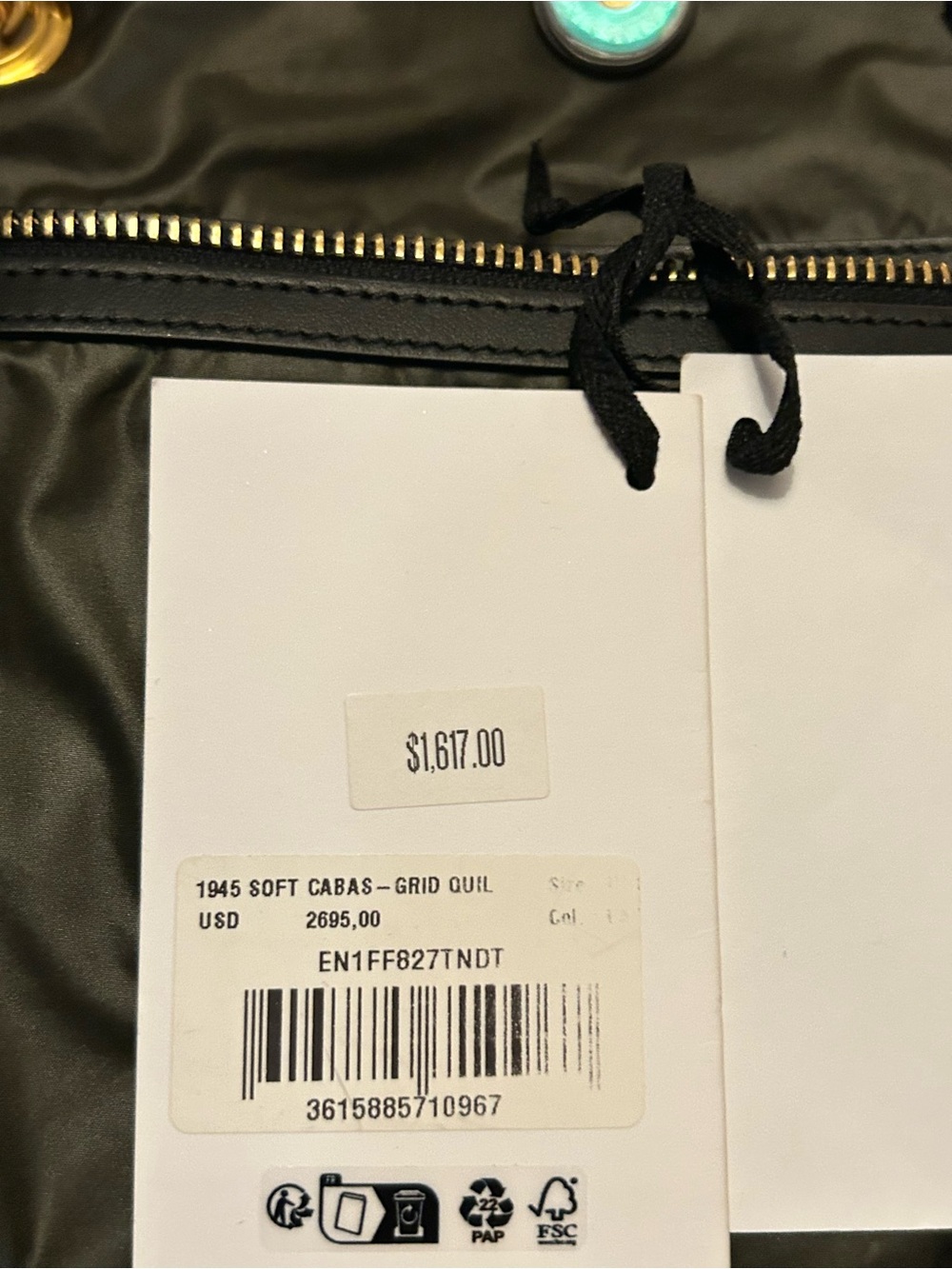 Balmain Black Quilted Tote with Gold Hardware and tags - Picture 13 of 13
